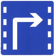 右转车道标志