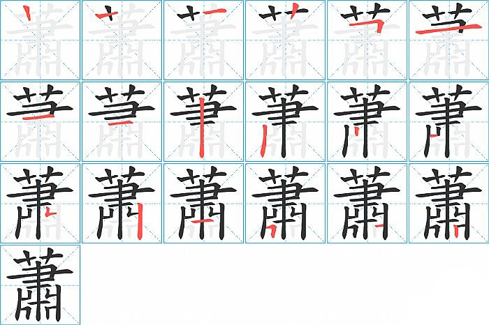 蕭笔顺的正确写法图