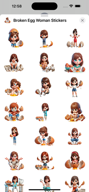 Broken Egg Woman StickersiPhone版