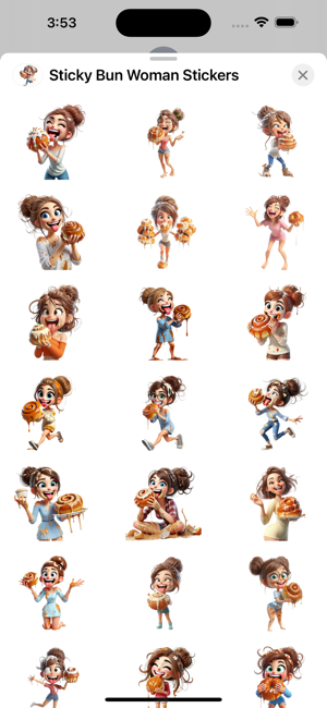 Sticky Bun Woman StickersiPhone版