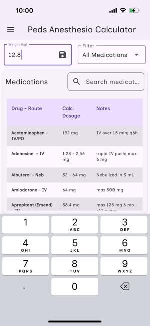 PedsAnesth CalculatoriPhone版