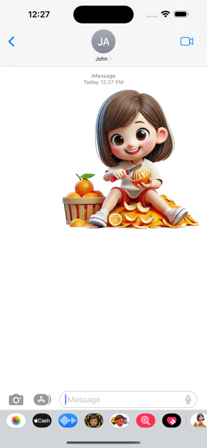 Orange Peel Girl StickersiPhone版