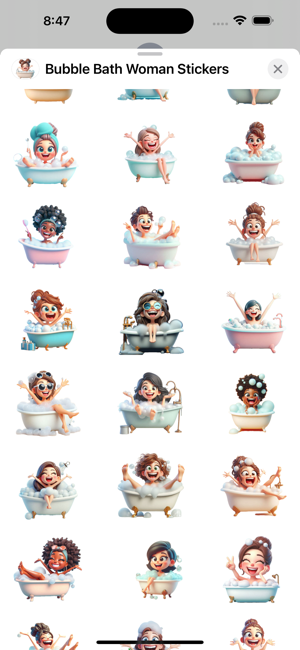 Bubble Bath Woman StickersiPhone版