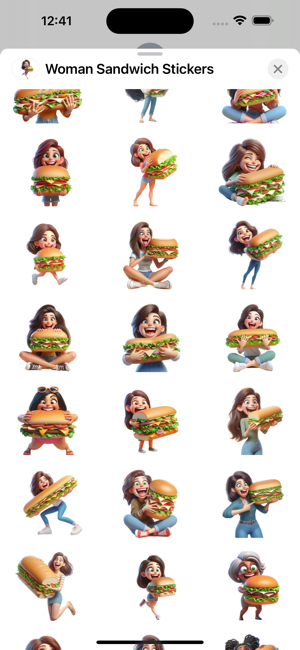 Woman Sandwich StickersiPhone版