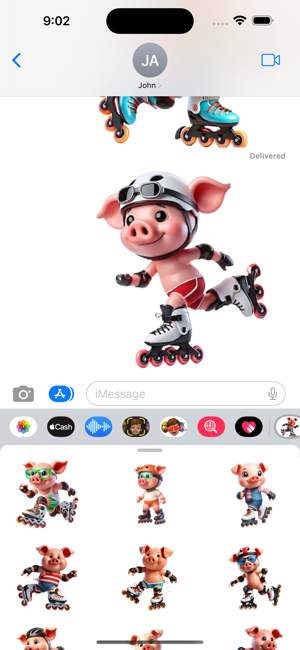 Rollerblade Piglet StickersiPhone版