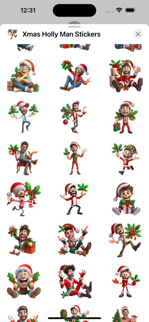 Xmas Holly Man StickersiPhone版