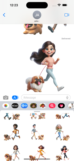 Pekinese Walking StickersiPhone版