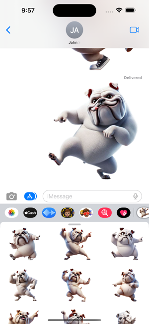 Dancing Bulldog StickersiPhone版