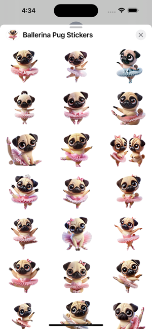 Ballerina Pug StickersiPhone版