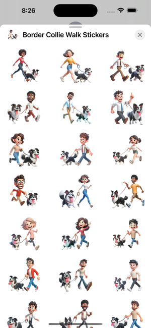 Border Collie Walk StickersiPhone版