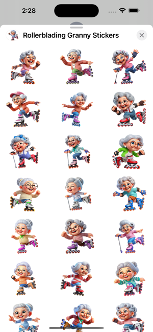 Rollerblading Granny StickersiPhone版