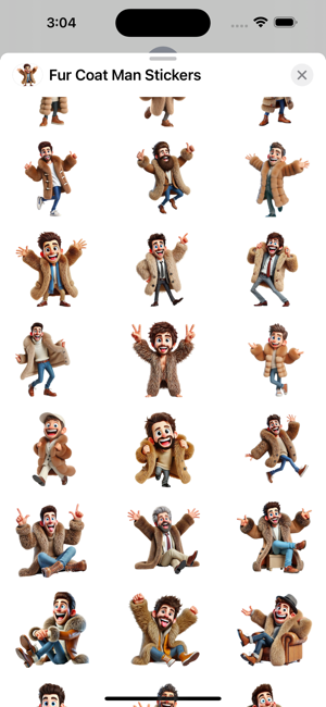 Fur Coat Man StickersiPhone版