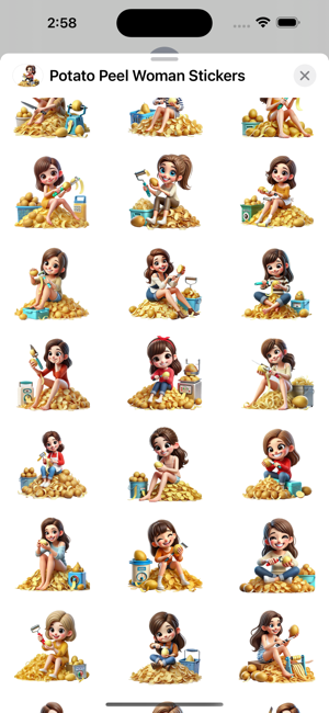 Potato Peel Woman StickersiPhone版