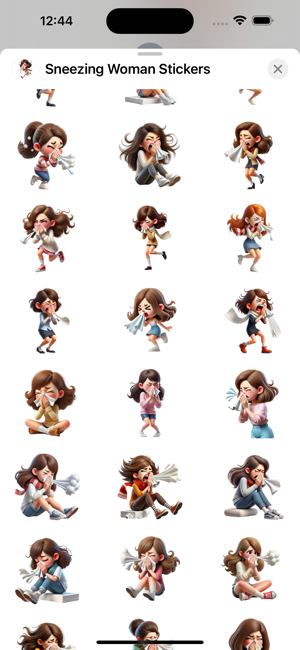 Sneezing Woman StickersiPhone版