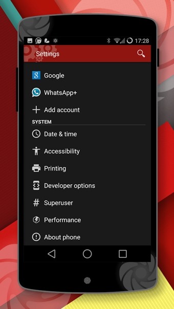 Android L Dark Red Theme