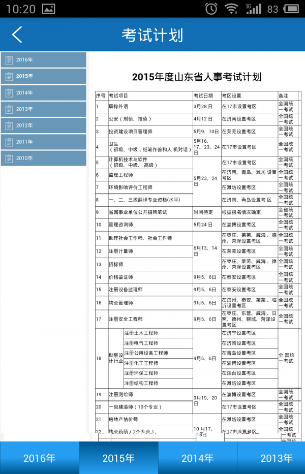 山東人事考試