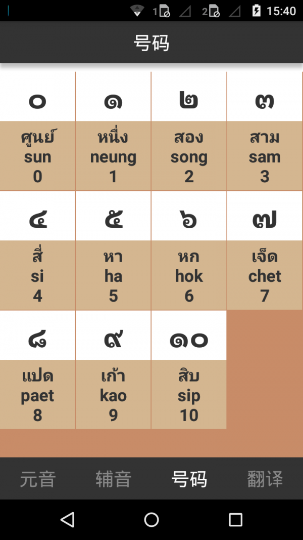 泰语字母表发音