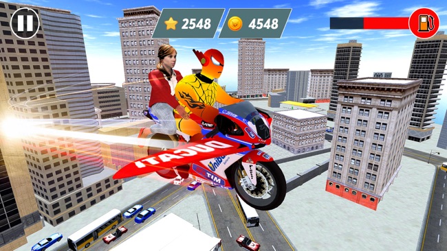 蜘蛛英雄自行车飞行游戏