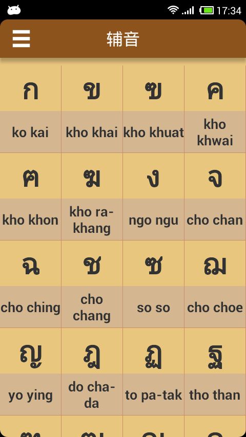 泰语字母发音
