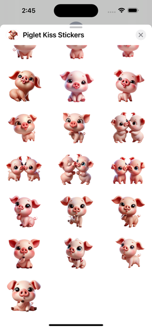 Piglet Kiss StickersiPhone版