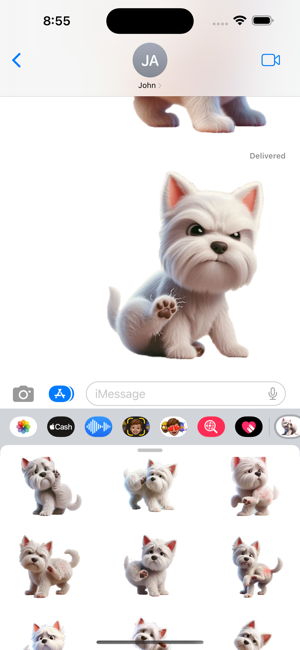 Scratching Westie StickersiPhone版