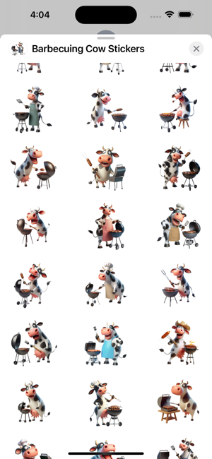 Barbecuing Cow StickersiPhone版