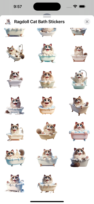 Ragdoll Cat Bath StickersiPhone版