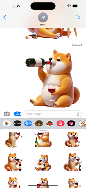 Shiba Inu Wine StickersiPhone版