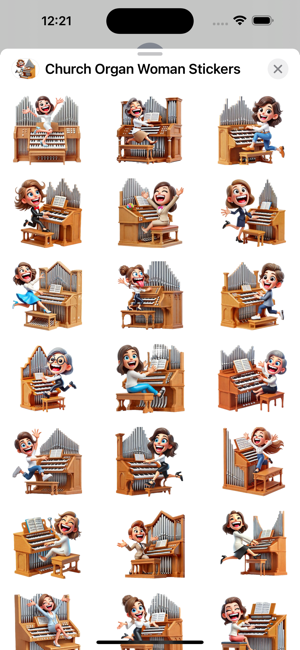 Church Organ Woman StickersiPhone版