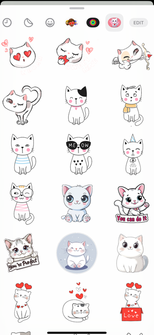 White Cat Chat StickersiPhone版