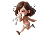 Sneezing Woman StickersiPhone版