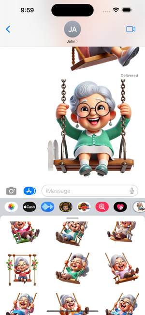 Granny Swing StickersiPhone版