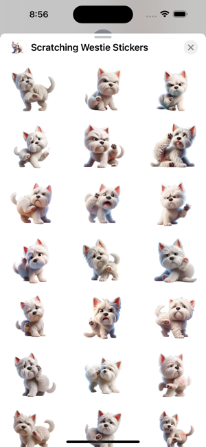 Scratching Westie StickersiPhone版