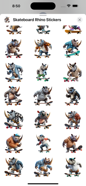 Skateboard Rhino StickersiPhone版