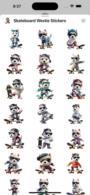 Skateboard Westie StickersiPhone版