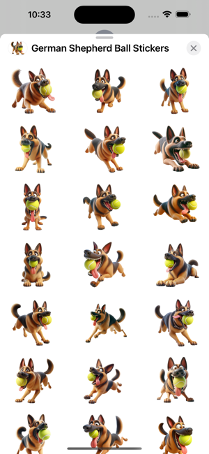 German Shepherd Ball StickersiPhone版