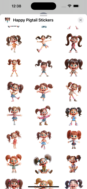 Happy Pigtail StickersiPhone版