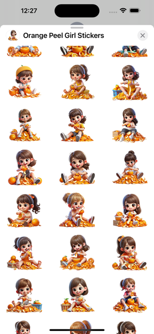 Orange Peel Girl StickersiPhone版