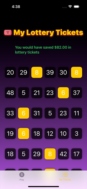 Lottery ticket simulationiPhone版