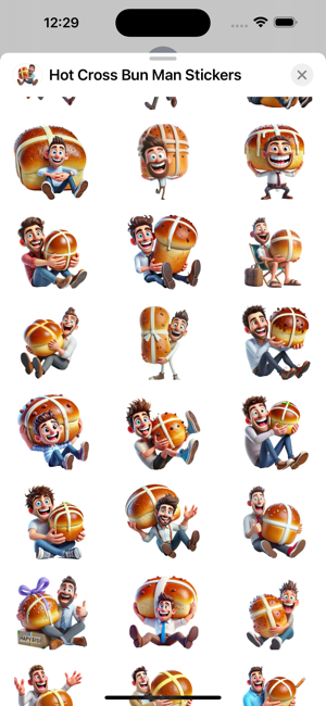 Hot Cross Bun Man StickersiPhone版