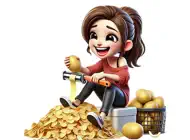 Potato Peel Woman StickersiPhone版