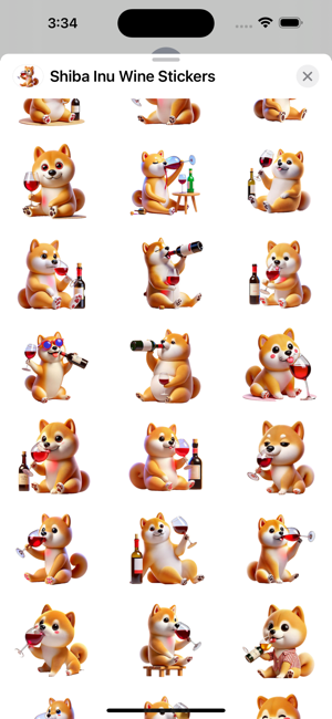 Shiba Inu Wine StickersiPhone版