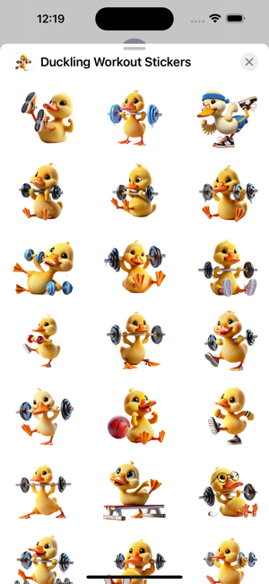 Duckling Workout StickersiPhone版