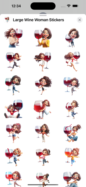 Large Wine Woman StickersiPhone版