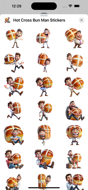 Hot Cross Bun Man StickersiPhone版