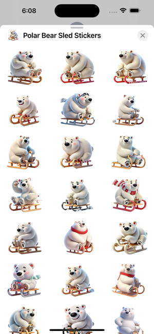 Polar Bear Sled StickersiPhone版