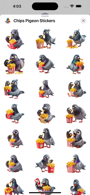 Chips Pigeon StickersiPhone版