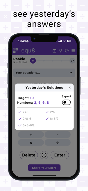 equ8: daily math puzzle gameiPhone版