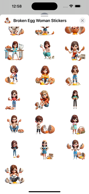 Broken Egg Woman StickersiPhone版