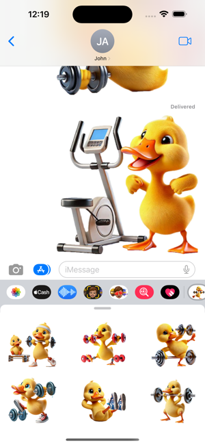 Duckling Workout StickersiPhone版